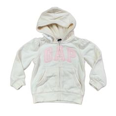 G9 9oz New With Tags. Beautiful Ivory Zip Hoodie With Light Pink/Ivory Gap Logo On Chest. Zip Closure. Fleece Inner Lining. Checked For Stains/Rips. Has Been In Storage, Wash Before Use. Bundle & Save!