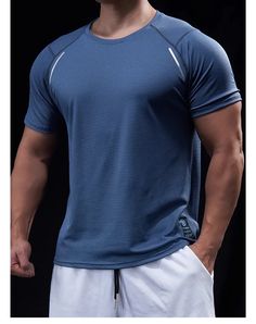 Dry Fit Short Sleeves Men’s Fitness T Shirt Heat Workout, Neck Ideas, Fitness T Shirts, Shirt For Man, Bmx Bicycle, Men’s Fitness, Lifting Weights, Men's Fitness, Mens Workout Clothes