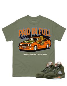 Paid in full Classic t-shirt and works great for layered streetwear outfits. Thanks to its durable fabric, it maintains sharp lines along the edges and lasts a long time. Add your design, and surprise your customers with a trendy tee option.  100% cotton Men's t-shirt Graphic Tee For Streetwear In Khaki, Khaki Graphic Tee For Streetwear, Khaki Cotton T-shirt For Streetwear, Green Cotton T-shirt For Streetwear, Khaki Relaxed Fit T-shirt For Streetwear, Green Front Print T-shirt For Streetwear, Casual Khaki T-shirt For Streetwear, Khaki Graphic Print Top For Streetwear, Urban Green T-shirt For Streetwear