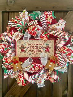 a christmas wreath with gingerbread cookies and everything nice