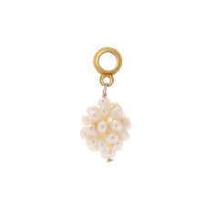 Elegant Brass Charms With Dangling Details, Brass Dangle Jewelry With Pearl Charm, Elegant Handmade Gold Charms, Gold Pearl Jewelry With Charms, Elegant White Dangle Charms, Yellow Gold Pendant Earrings With Pearl Drop, Gold Pearl Charm For Jewelry Making, Pearl Jewelry With Round Bead Charms, White Brass Jewelry With Pearl Charm