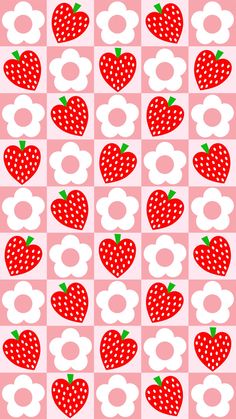 a pattern with strawberries and numbers on it