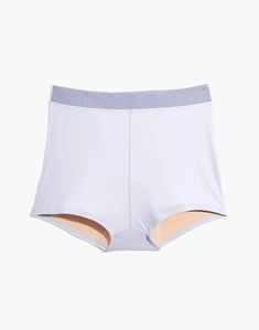 Sustainable and swim-ready, our Madewell Second Wave collection comes in feel-good recycled fabric. With a retro high rise, these ribbing-trimmed mini shorts were designed for maximum bikini bottom coverage (and cuteness)..Full coverage: high waist..Waistband..UPF 50 sun protection..82% recycled nylon/18% elastane..Do Well: recycled from preconsumer waste that would otherwise go to landfills..Machine wash..Import..Madewell.com only..NE359 Seamless Boxer Briefs For Sports In Summer, Seamless Sports Boxer Briefs For Summer, Seamless Summer Sports Boxer Briefs, Summer Sports Seamless Boxer Briefs, High-waisted Swim Shorts With Elastic Waistband, White Stretch Swimwear Short Length, Summer Nylon Brief Bottoms, High Waist Elastic Swimwear, Micro-elastic Seamless Shorts For Summer