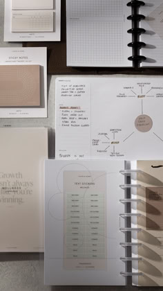 the contents of a book are arranged on top of each other, including pages and numbers