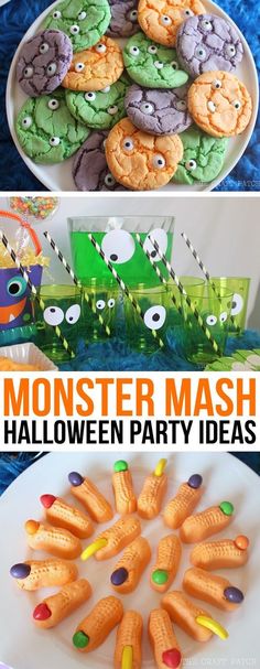 monster mash halloween party ideas with cookies and candy