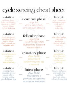 New to cycle syncing? 💫  We've got you covered 💞  Cycle syncing is an opportunity to understand the fluctuating nature of your cycle, and how to best support yourself during each phase 🌸  Some of the many benefits of cycle syncing include:  ✨ Your mood improves ✨ Your energy improves ✨ Your appetite and digestion get better ✨ Sleep quality goes up ✨ Your desire to socialize and get out there in the world increases  Click to get our free, printable cycle syncing food chart! Regulate Cycle Naturally, How To Sync Your Cycle, Menstrual Cycle And Sleep, Phases Of Your Menstrual Cycle, Four Stages Of Menstrual Cycle, Different Cycle Phases, Foods To Support Menstrual Cycle, Womans Cycle Chart, Workout Plan Menstrual Cycle