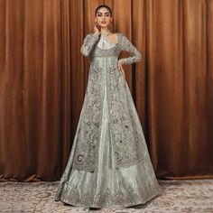 Bridal Lehenga with Front Open Kameez and Dupatta Dress – Nameera by Farooq Pakistani Attire, Asian Bridal Wear, Dupatta Dress, Pakistani Bridal Dress, Lehenga Bridal, Latest Bridal Lehenga, Blue Lehenga, Pakistani Bridal Dresses, Asian Bridal