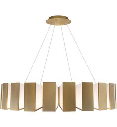 a large chandelier with six lights hanging from it's center and four rectangular shades