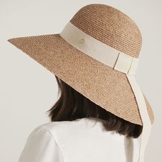 Helen Kaminski Cori Wide Brim Hat Luxury Wide Brim Boater Hat For Summer, Luxury Summer Sun Hat, Luxury Curved Brim Sun Hat For Beach, Luxury Curved Brim Hat For The Beach, Luxury Beige Visor Hat, Luxury Curved Brim Hat For Beach, Luxury Summer Hat With Curved Brim, Luxury Brimmed Summer Hats, Luxury Curved Brim Beach Hat