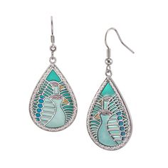 Dove Tears Earrings - Laurel Burch Studios Elegant Turquoise Enamel Earrings, Elegant Teardrop Enamel Jewelry, Elegant Green Earrings With Artistic Design, Artistic Enamel Drop Earrings, Artistic Design Enamel Drop Earrings, Multicolor Teardrop Enamel Jewelry, Multicolor Enamel Teardrop Jewelry, Green Enamel Earrings With Artistic Design, Green Metal Teardrop Earrings Elegant Style