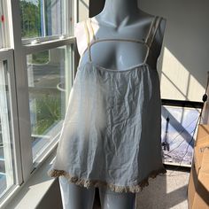 Nwt Intimately Free People Ivory Combo Tank Top, With Crochet Trim, Size Medium, Msrp $48.00, Double Spaghetti Straps, Cut Out In Upper Front Cream Tops With Adjustable Straps For Spring, Unlined Summer Tops, Unlined Summer Daywear Tops, Unlined Summer Tops For Daywear, Unlined Tops For Summer Daywear, Beige Tank Top For Daywear, Chic Unlined Top For Daywear, Cream Tank Top For Summer Daywear, Cream Camisole Top For Beach