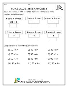 the worksheet for adding and subming to two digit numbers in one place