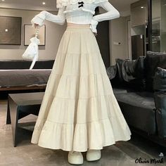 Olivia Mark - High-Waisted Patchwork Cake Dress Patchwork Cake, Long Skirt Pattern, Summer Long Dress, Socialite Style, Skirt Korean, Cake Dress, Cake Skirt, Church Outfit, Umbrella Skirt