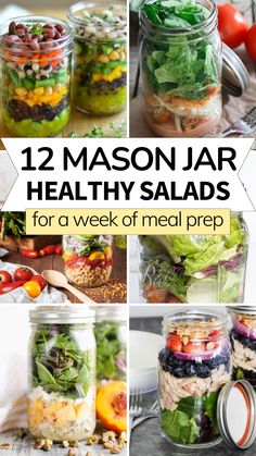 mason jar healthy salads for a week of meal prep