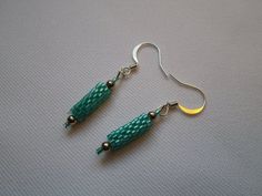 Teal Green Woven Delicas Beaded Earrings Green Beaded Earrings With Silver Beads As Gift, Rochester Ny, Teal Green, Beaded Earrings, Etsy Earrings, Dangle Drop Earrings, Ships, Drop Earrings, Green