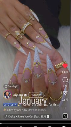 Nail Designs Bling, Miranda Richardson, Gold Nail, Designs Nail, Ideas Nails