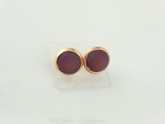 Ohrstecker Ohrringe Rosegold Rot Dunkelrot matt Polaris 8mm Edelstahl