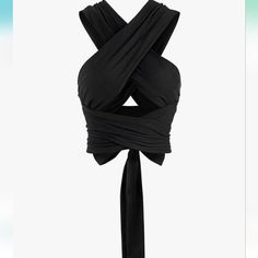 Zaful Halter Top Wrap Halter Top Multiple Styles Wrap Halter Top, Leather Halter Top, Black Wrap Top, Open Back Crop Top, Bandana Top, Fast Fashion Brands, Crop Top Outfits, Cropped Cami, Halter Crop Top