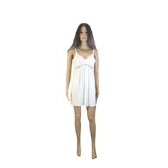 Nwt Inc International Concepts Heavenly Soft Lace-Trimmed Knit Nightgown, White Size: Large Mannequin Is Wearing A Size X-Small For Mannequin Reference In Inches: Height: 68.9 Waist : 24 Hips : 33.8 Chest: 33 -Fast Shipping!! -Smoke & Pet Free Home White V-neck Mini Dress For Loungewear, White Feminine Sleepwear For Relaxation, Stretch Dresses For Relaxation, Camisole Mini Dress With Lace Trim For Daywear, White V-neck Chemise For Sleep, White V-neck Chemise For Loungewear, White Sleeveless Stretch Sleepwear, White Stretch Sleeveless Sleepwear, White V-neck Sleepwear For Relaxation