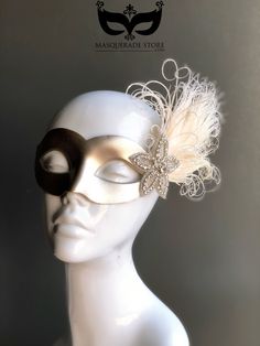 Champagne Womens Masquerade Mask Women Ivory Feather Mask - Etsy Elegant Headpieces For Masquerade Carnival, Elegant Headpieces For Carnival Masquerade, Elegant Headpieces For Carnival Costume Party, Elegant Feathered Eye Mask For Masquerade, Elegant Feathered Masquerade Mask, Elegant Feathered Masquerade Mask For Mardi Gras, Elegant Feathered Masquerade Mask For Costume Party, Elegant Masquerade Mask For Wedding And Mardi Gras, Kids Party Packs