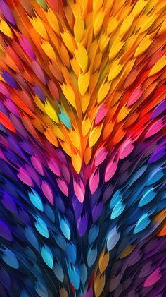 an abstract colorful background with lots of different colored leaves on the top and bottom half