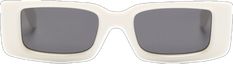 Classic White Shield Sunglasses With Uva Protection, Classic White Sunglasses With Uva Protection, Elegant White Shield Sunglasses With Uv Protection, Classic White Shield Sunglasses With Uv Protection, White Rectangular Sunglasses For Summer, Elegant White Shield Sunglasses With Polarized Lenses, Elegant White Shield Sunglasses With Tinted Lenses, Chic White Polarized Shield Sunglasses, Classic White Sunglasses With Tinted Lenses