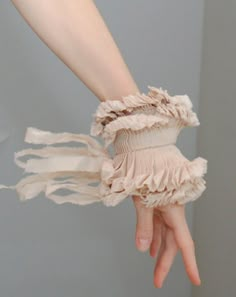 blush Beige Wedding, Fabric Bracelets, Frou Frou, Ruffles Fashion, Shabby Vintage, Wrist Cuffs, Silk Thread, Dandy, Fashion Details