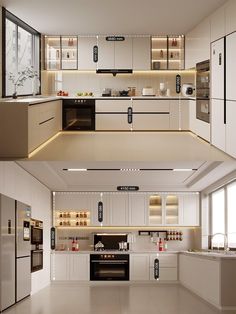 two pictures of the same kitchen in different positions