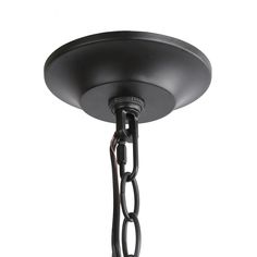 a black chandelier with a chain hanging from it's center point, on a white background