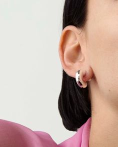 A tubular, chubby hoop with rounded ends and a custom JB ball backing. Finished in high-polish silver. silver dipped brassfinish: high polishball backing product measurements:length: 16.6mm / 0.65"earring width: 14.3mm / 0.56"earring depth: 6.7mm / 0.26"weight: 3.96g / 0.14ozstyle: JB3291-HPSimported Everyday Huggie Earrings With Shiny Finish, Classic Silver Pierced Huggie Earrings, Everyday White Gold Huggie Earrings With Shiny Finish, Silver Huggie Earrings With Shiny Finish For Formal Events, Silver Huggie Earrings With Shiny Finish For Formal Occasions, Silver Huggie Earrings For Formal Occasions, Classic Silver Huggie Pierced Earrings, Formal Silver Huggie Earrings With Shiny Finish, White Gold Round Huggie Earrings