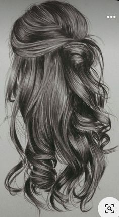 a pencil drawing of a woman's hair