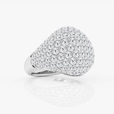 3 ctw Round Lab Grown Diamond Pave Dome Fashion Ring Platinum F, VS2 Luxury White Dome Ring With Brilliant Cut, Luxury Vvs Clarity White Gold Dome Ring, Luxury White Rings With Vs Clarity, White Rings With Diamond Accents For Everyday Luxury, Luxury Dome Diamond Ring With Vs Clarity, Luxury Diamond Dome Ring With Vs Clarity, White Round Cut Ring For Everyday Luxury, White Dome Ring With Diamond Accents, Luxury White Diamond Dome Ring