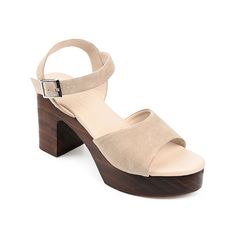 Journee Signature-Katana Platform Sandal Looking for a style that complements your day to night look, then Katana platform sandal from Journee Signature is the way to go. This classic leather sandal has Tru Comfort Foam footbed for better underfoot cushioning and a buckle closure to offer s secure fit. A wooden platform and a block heel give it a trend-right appeal. Block Heel Shoes, Sandal Heels, White Pumps, Shoe Carnival, Design Wood, Comfortable Heels, Shoes Heels Pumps, Shoes Pumps, Strap Design