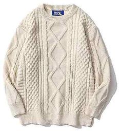 30 Days Return Policy Fast Delivery Trusted seller Cable Knit Sweater Women Vintage Chunky Cream Sweater Men Woven Crewneck Knitted Pullover White Product Description Shipping Returns Payment Shipping Shipping is FREE to all addresses other than APO/PO boxes in the lower 48 states. All our stock ships from US-based warehouses. Shipped via USPS or UPS (depending on location and package weight) Unless stated otherwise, all orders will ship within 24-72 hours of your payment being processed. Check Casual Pullover Sweater, Cable Knit Sweater Womens, Aelfric Eden, Oversized Sweater Women, Pull Oversize, Woven Sweater, Vintage Pullovers, Solid Sweaters, Oversize Knit