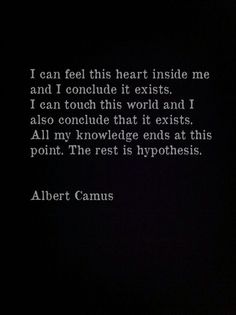 albert camus quote on black background