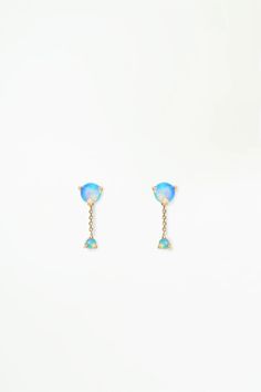 Large Two-Step Chain Earring - Opals - Single – WWAKE Counting Collections, Opal Drop Earrings, Butterfly Earrings Gold, Chain Earring, Raw Opal, Linear Pattern, Pearl And Diamond Earrings, Opal Studs, Gold Butterfly