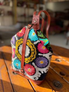 "Thank you for visiting our shop!! Suzani bag made by old Suzani fabric. Handmade embroidery Fabric \"Suzani\"come from Uzbekistan, we made bag at our atelier in Turkey. It's very unique style bag, If you change the position of hook, you can use as shoulder bag and as body bag.. also like backpack! Size : 36cm x 28cm x14cm Material : Suzani / leather Notice: * Because of the unique and handmade products measurements above may be differ a little bit from the real one. *Actual colors may slighly d Traditional Multicolor Backpack For Travel, Embroidered Rectangular Backpack, Traditional Rectangular Backpack For Travel, Traditional Style Backpack For Travel, Traditional Backpack For Travel, Traditional Style Travel Backpack, Traditional Handmade Rectangular Backpack, Traditional Multicolor Rectangular Backpack, Traditional Travel Backpack