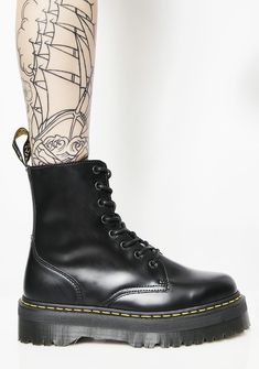 Dr. Martens Jadon 8 Eye Boots Black $180 Ankle-high Combat Boots With Reinforced Heel For Streetwear, Streetwear High Ankle Combat Boots With Reinforced Heel, High Ankle Combat Boots With Reinforced Heel For Streetwear, Streetwear Ankle-high Combat Boots With Reinforced Heel, Edgy High-top Combat Boots With Reinforced Heel, High Ankle Lace-up Boots With Reinforced Toe For Streetwear, Punk Ankle Combat Boots With Reinforced Heel, Punk Ankle-high Combat Boots With Lug Sole, Streetwear Ankle Combat Boots With Reinforced Toe