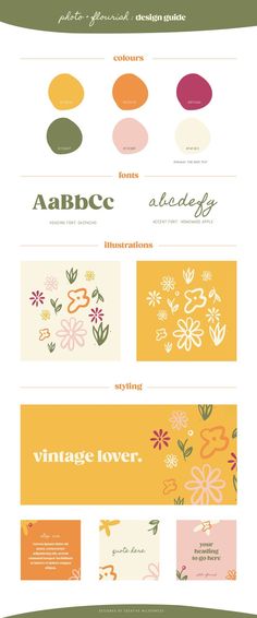 an info sheet showing the different types of flowers and plants in various colors, sizes and shapes