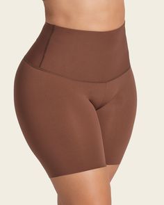 Firm High-Waisted Shaper Slip Short#color_875-dark-brown Slip Shorts, Layered Fabric, Leg Bands, Legging Sport, Dark Taupe, Compression Fabric, Everyday Bra, Compression Leggings, Swim Fashion