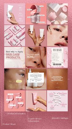 an advertisement with pink and white images on it, including the words'best way to apply