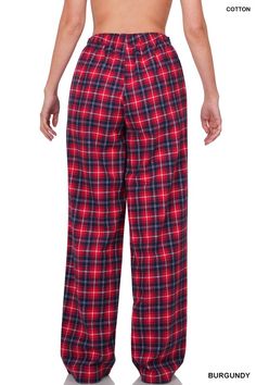 Plaid lounge pants with pockets. 100% cotton Drawstring elastic waist Inseam: 32" approx. (measured from size small) Color may vary slightly due to monitor resolution US Numeric Size US Size Bust (Inches) Waist (inches) Hip (Inches) Size 4-6 Small 34-36 26-28 36-38 Size 8-10 Medium 37-38 29-31 39-41 Size 10-12 Large 39-40 32-33 42-43 Size 12-14 XL 41-42 34-35 44-45 Size 14-16 1X 43 36 46 Size 16-18 2X 45 38 48 Size 18-20 3X 49 41 51 Plaid Pajama, Plaid Pajama Pants, Plaid Pajamas, Pants With Pockets, Lounge Pants, Size 16, Pajama Pants, Elastic Waist, Pajamas