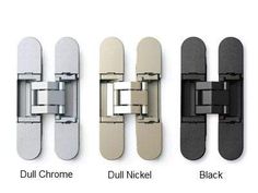 three different types of sliding doors with the handles open and one has an adjustable latch