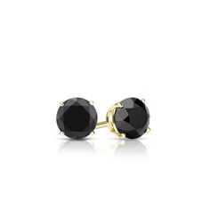 4-Prong Basket-set black round diamond stud earrings make a stylish statement in beauty. These 14k yellow gold stud earrings sparkle with a total weight of 0.75 ct. and are available with push-back, screw back or lever back clasps. Black Diamond Stud Earrings, Round Diamond Stud Earrings, Black Diamond Pendant, Black Diamond Earrings Studs, Black Diamond Studs, Yellow Gold Stud Earrings, Halo Diamond Earrings, Solitaire Diamond Pendant, Black Diamond Earrings