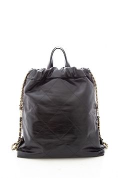 Chanel 22 2023 Black Calf-skin Leather Backpack with Gold Hardware. This item is in like new condition.Length: 14"Depth: 3"Height: 15.25" Brand = Chanel Color = Black Condition = Like New Item Number: 5412-88 Item ID: 179186 Category: Backpack Designer Black Leather Rectangular Backpack, Designer Black Rectangular Leather Backpack, Luxury Large Capacity Standard Backpack, Luxury Bags With Leather Backing For On-the-go, Designer Black Leather Backpack, Black Satchel Backpack With Leather Lining, Luxury Black Backpack, Luxury Soft Leather Backpack, Luxury Black Standard Backpack