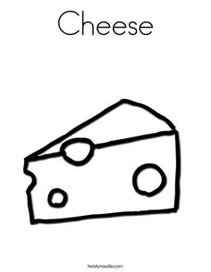 a piece of cheese with the word cheese written in black ink on a white background