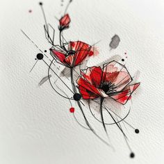 Poppy Tattoo Artwork Set Poppy Flower Tattoo Design, Wind Tattoo, Vietnam Tattoo, Poppy Flower Tattoo, Epic Tattoo, Poppies Tattoo, Diy Abstract Canvas Art, Vibes Art, Tattoo Graphic