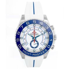 Men's Rolex Yacht-Master II Regatta Blue Bezel Watch 116680 Blue Diamond Chronometer Watch For Formal Occasions, Formal Blue Diamond Watch With Chronometer, White Diamond Chronograph Watch, White Diamond Watch With Chronograph, Formal Blue Chronograph Diamond Watch, Blue Chronograph Diamond Watch For Formal Occasions, White Timeless Diamond Watch With Chronometer, Timeless White Diamond Watch With Chronometer, White Quartz Chronograph Watch