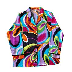 "* Long sleeved sleep top * Multicolor psychedelic-inspired print * Soft, drapey material * Button up front * Oversized fit * Can be worn as a pajama top or blouse * Small knick in fabric, as pictured * Victoria's Secret, size L * 100% polyester Fit estimate: Large (Womens) 24\" bust 23.5\" waist 31\" long All measurements taken flat, please double where necessary." Satin Button Up, Women's Nightgowns, Button Up Top, Button Up Blouse, Pajama Top, Y2k Vintage, Paisley Print, Night Gown, Lily Pulitzer Dress