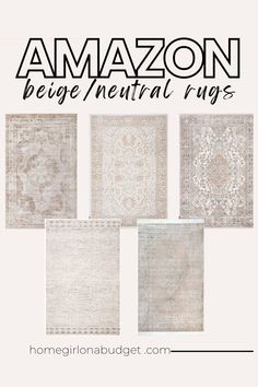 an image of rugs with the words amazon on it and four different styles of rugs